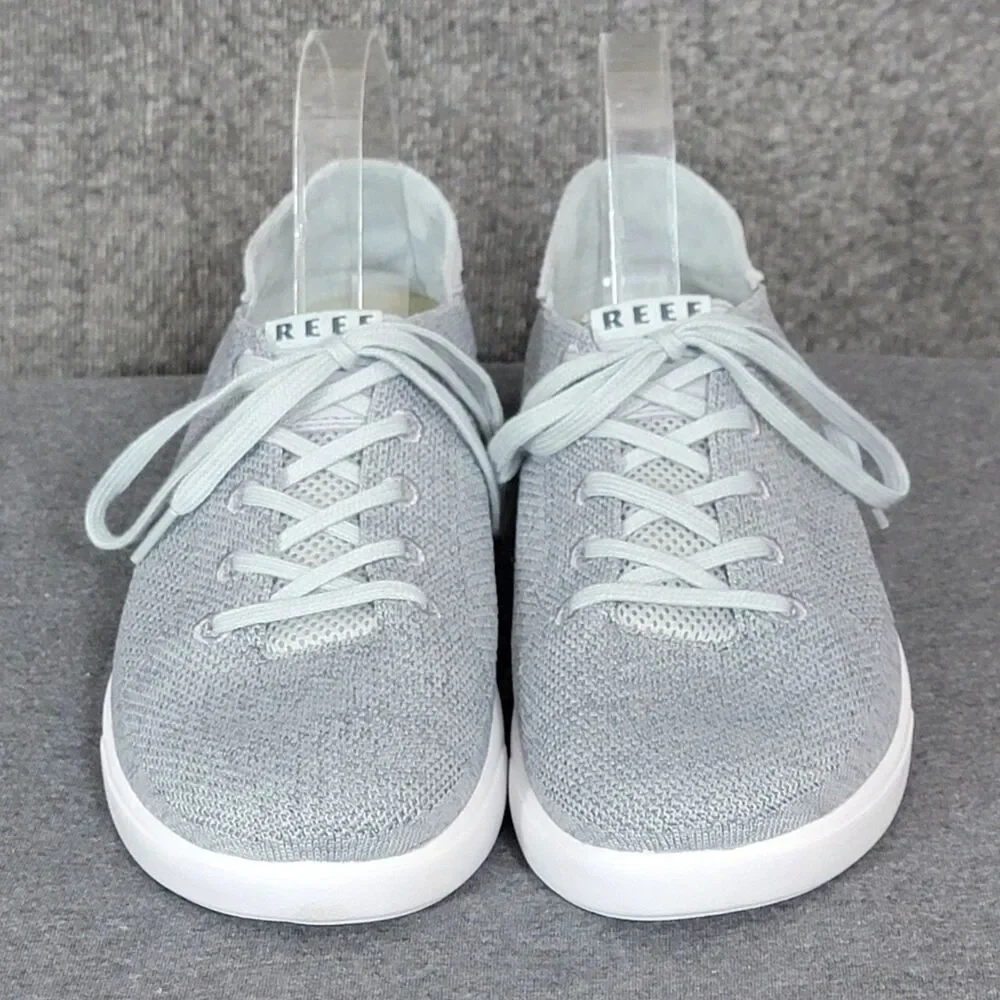 Reef Swellsole Neptune Shoes Mens 12 Gray Knit Slip On Lace Up Comfort Sneakers